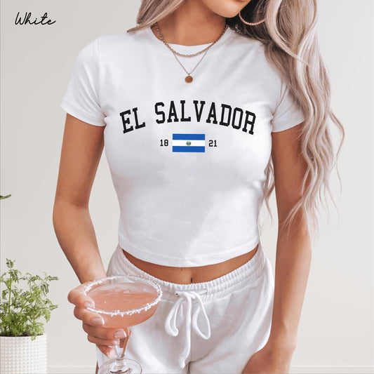 El Salvador Y2K Women's Baby Tee