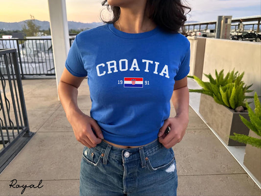 Croatia Y2K Women's Baby Tee
